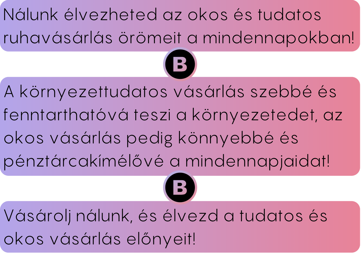 Nálunk élvezheted az okos és tudatos ruhavásárlás örömeit a mindennapokban!